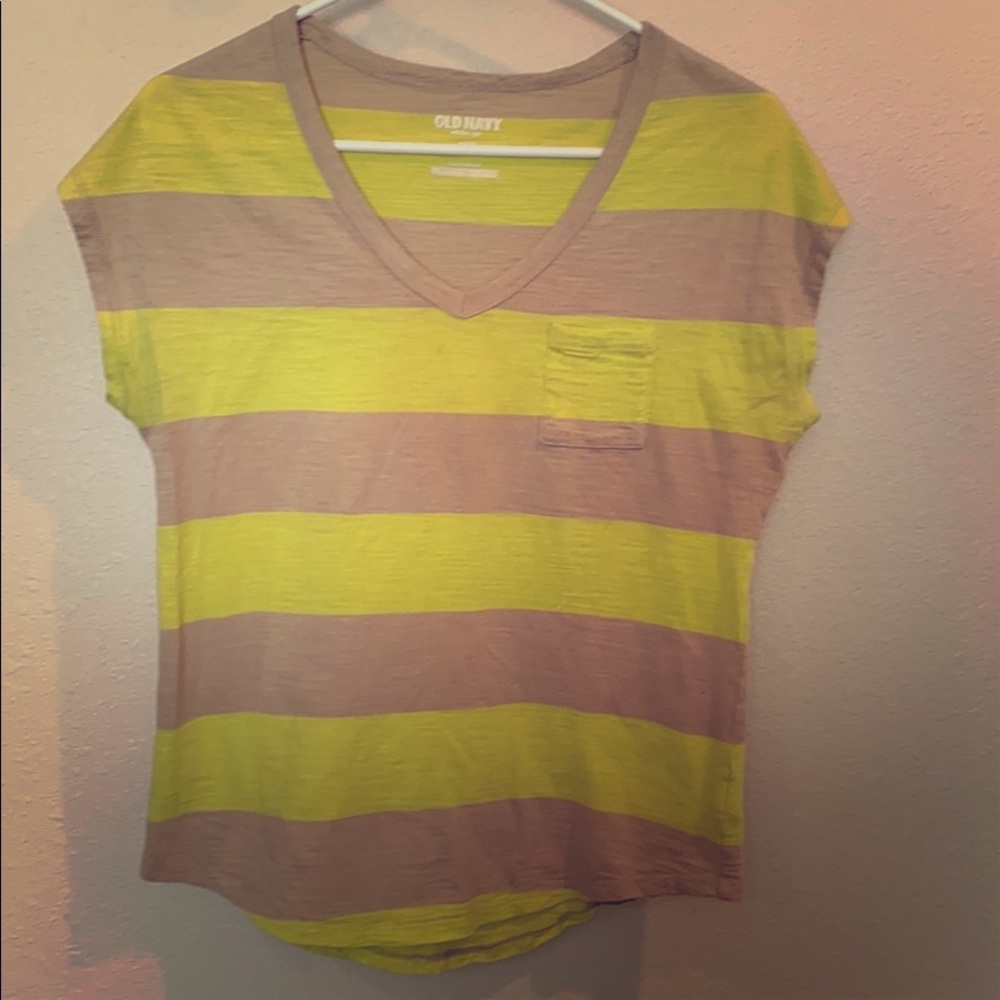Yellow/Tan Striped T-Shirt